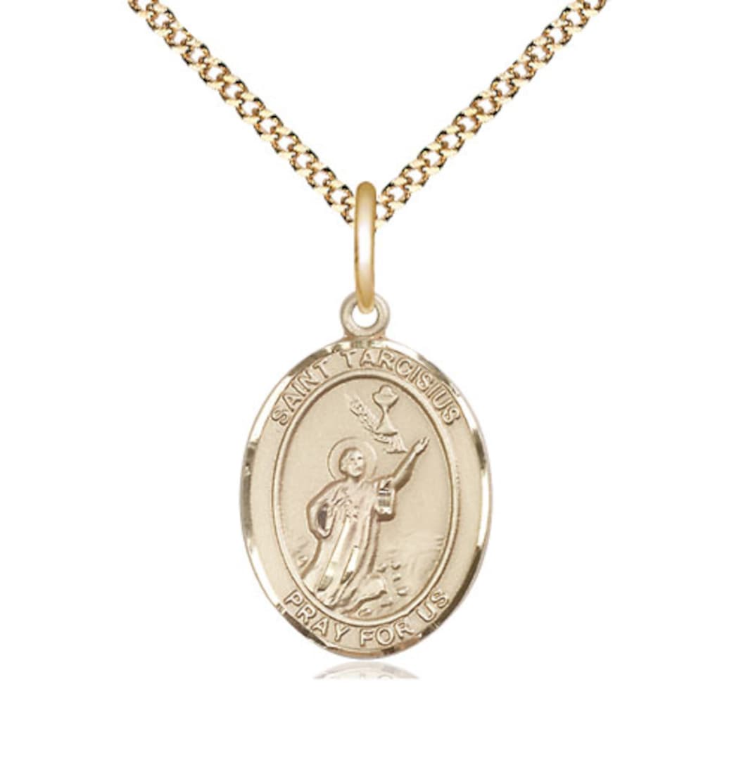 Bliss St Tarcisius Gold-filled Oval Medal Necklace