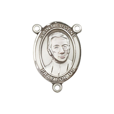 St Eugene de Mazenod Engravable Center Rosary Part, pewter / sterling silver / gold-filled, Bliss Manufacturing
