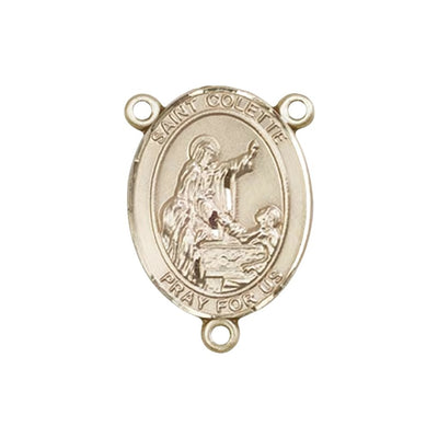 St Colette Engravable Gold Center Rosary Part, 3/4-inch, Bliss Manufacturing