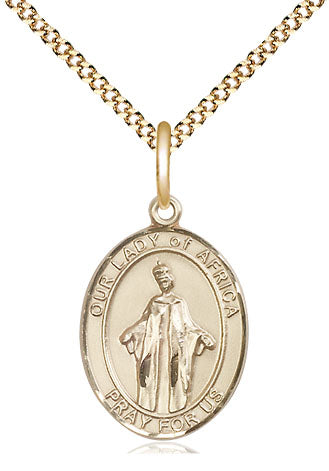 Our Lady of Africa Catholic Patron Saint Medium Gold-filled Medal