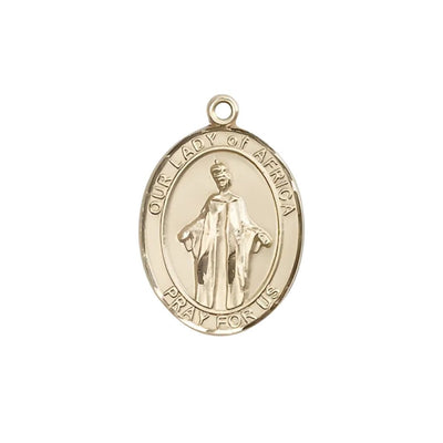 St. Our Lady of Africa Medal in 14kt gold in luxury gift box, Bliss Manufacturing