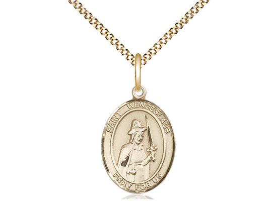 Bliss St Wenceslaus Gold-filled Oval Medal Necklace