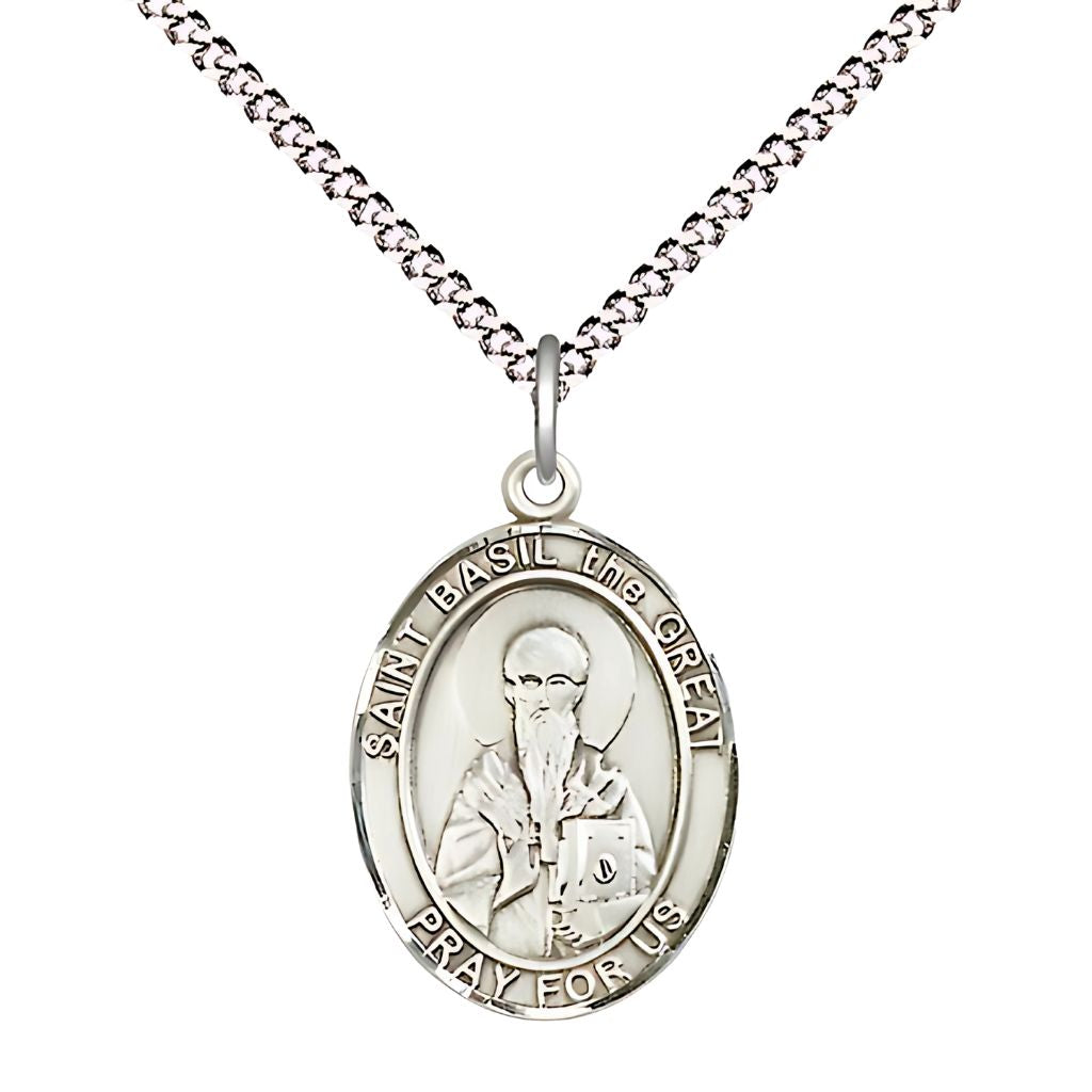 St. Basil the Great Pewter Oval Engravable Medal | Bliss USA