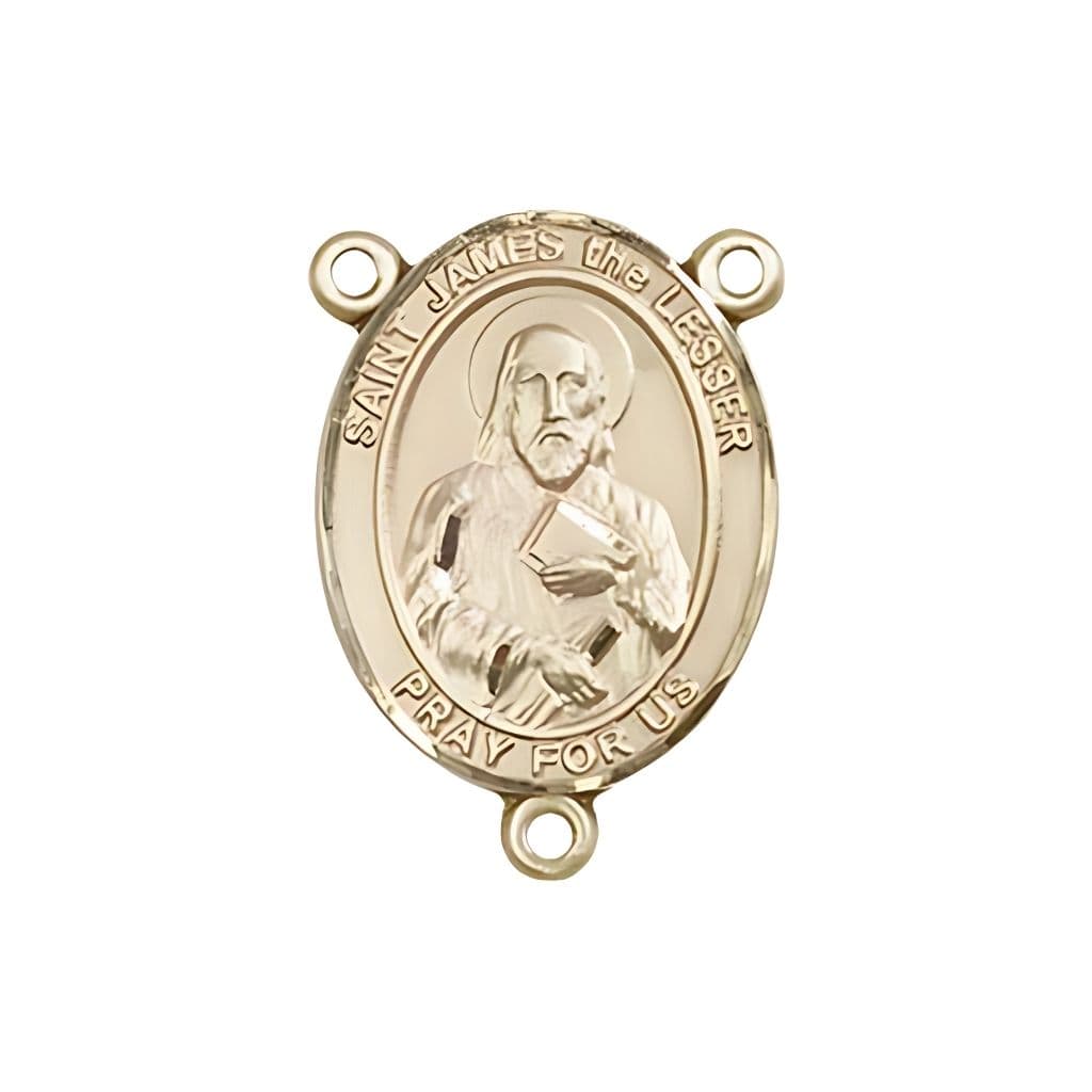 Bliss St. James the Lesser Engravable Rosary Centerpiece in Gold,