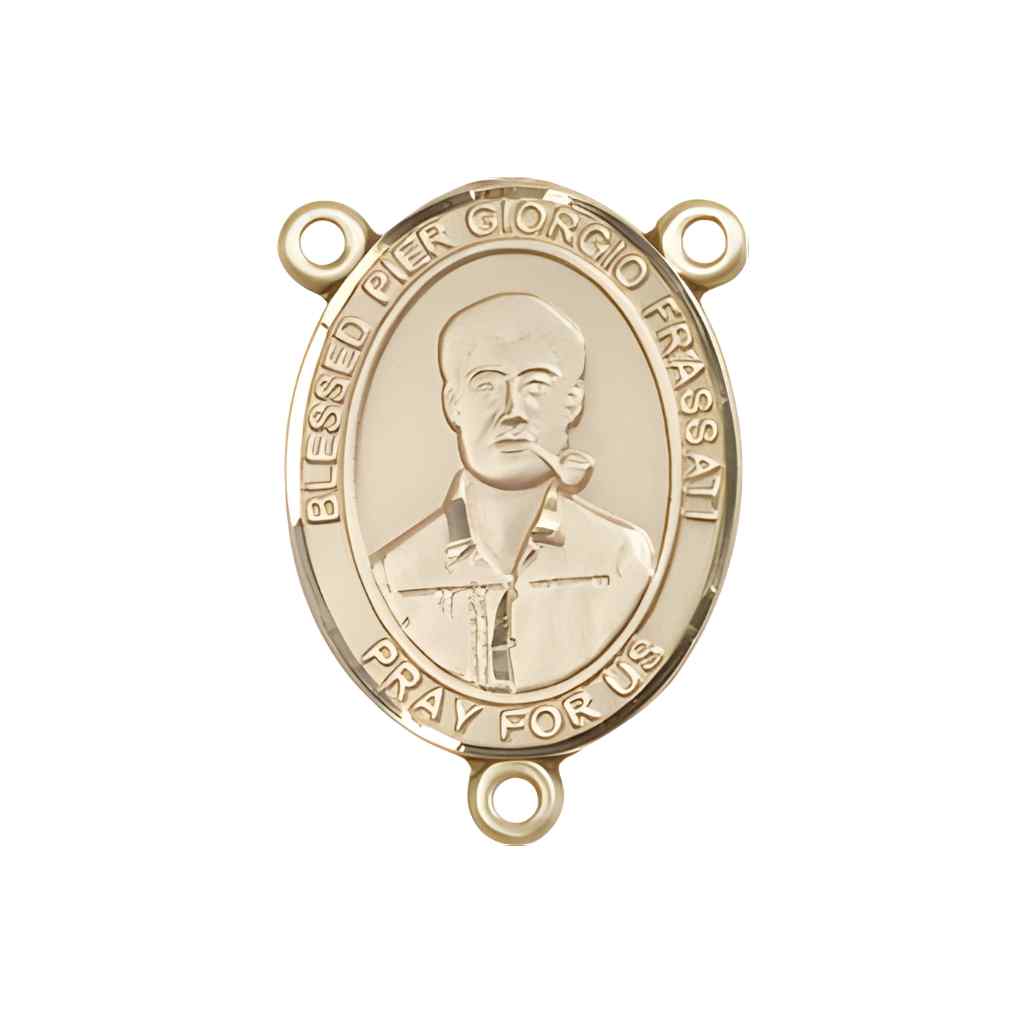 St. Pier Giorgio Frassati Engravable Rosary Pewter Centerpiece