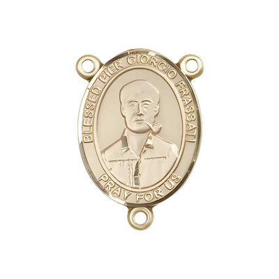 St. Pier Giorgio Frassati Engravable Rosary Pewter Centerpiece