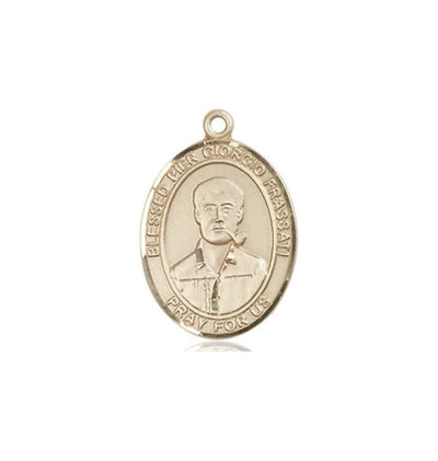 Blessed Pier Giorgio Frassati 14kt Gold Medium Oval Medal, Bliss Manufacturing