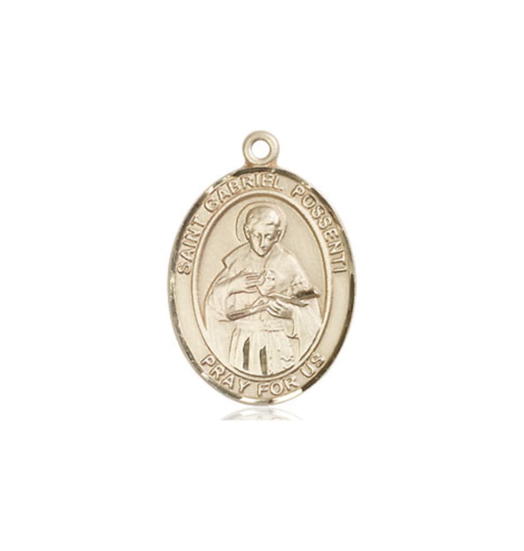 Bliss St Gabriel Possenti 14kt Gold Oval Medium Medal Only,