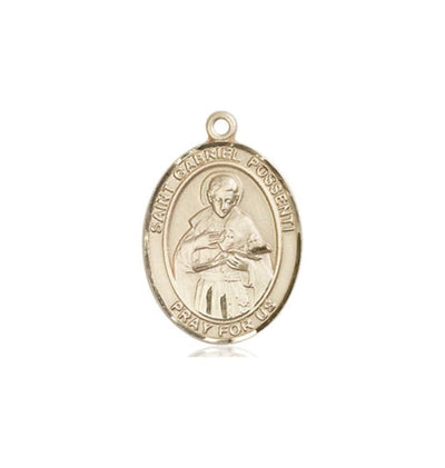 St Gabriel Possenti 14kt Gold Oval Medium Medal Only, Bliss Manufacturing