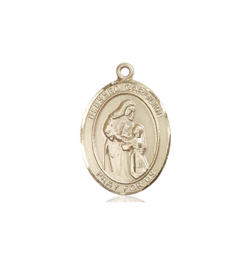 Bliss Manufacturing Blessed Caroline Gerhardinger 14kt Gold Oval Medium Medal,