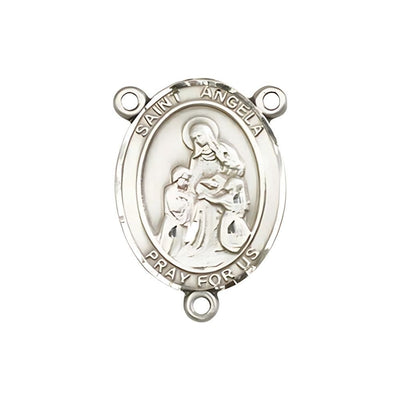 St Angela Merici Engravable Center Rosary Part, pewter / sterling silver / gold-filled, Bliss Manufacturing