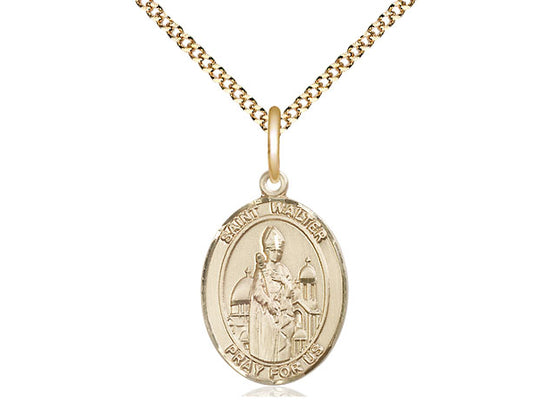 Bliss St Walter of Pontnoise Gold-filled Oval Medal Necklace