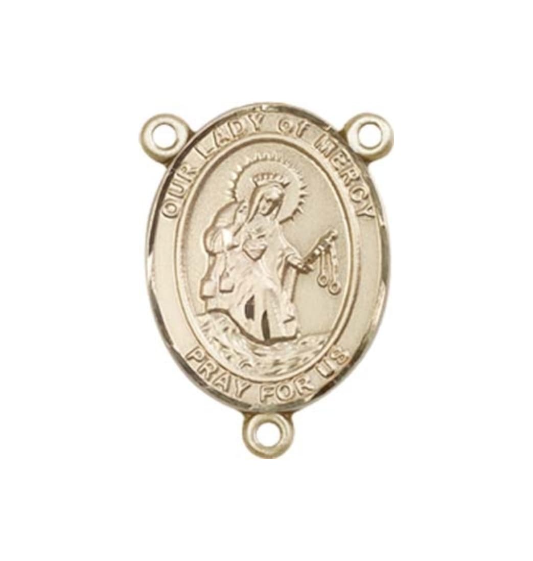 Bliss Our Lady of Mercy Engravable Gold Center Rosary Part,