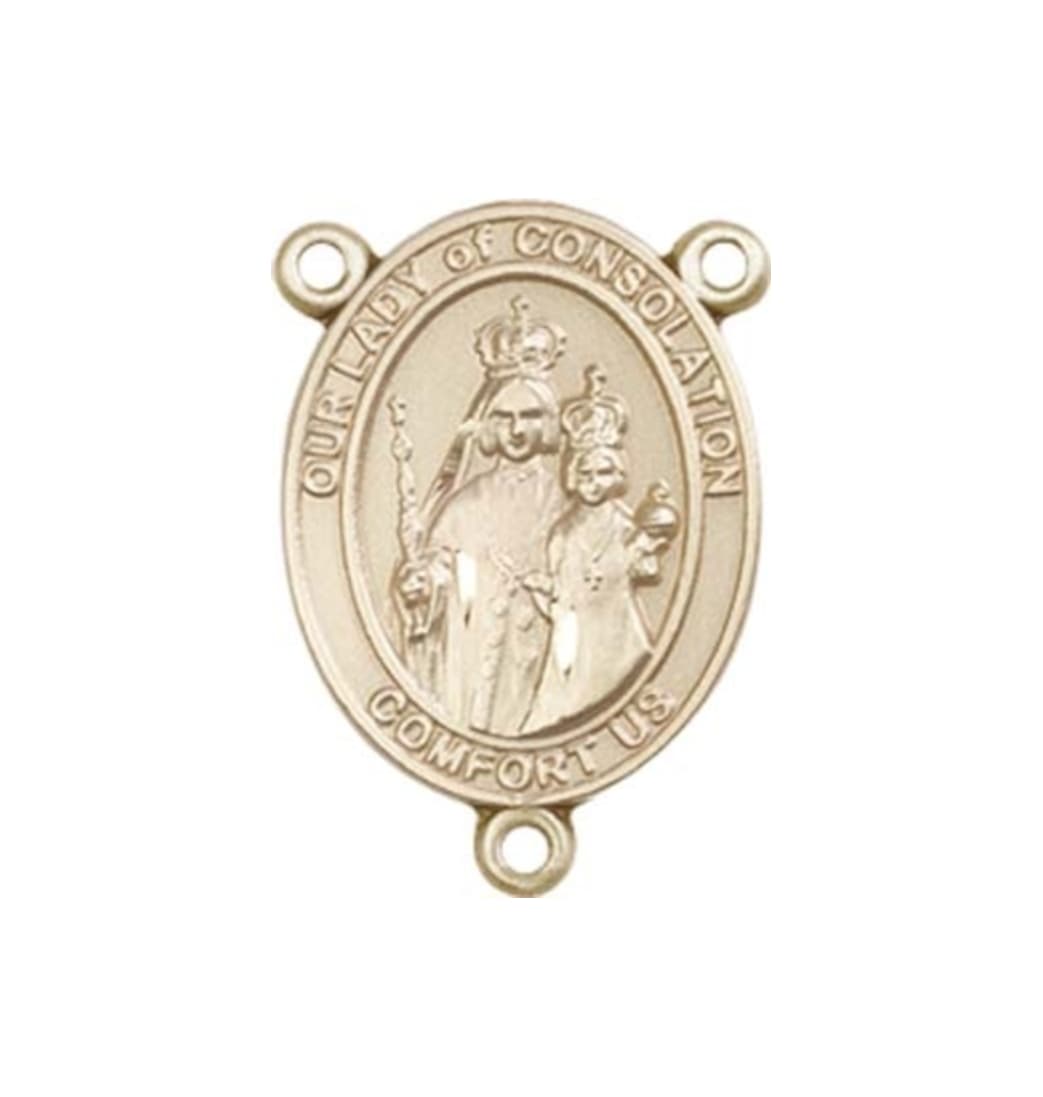 Bliss Our Lady of Consolation Engravable Gold Center Rosary Part,