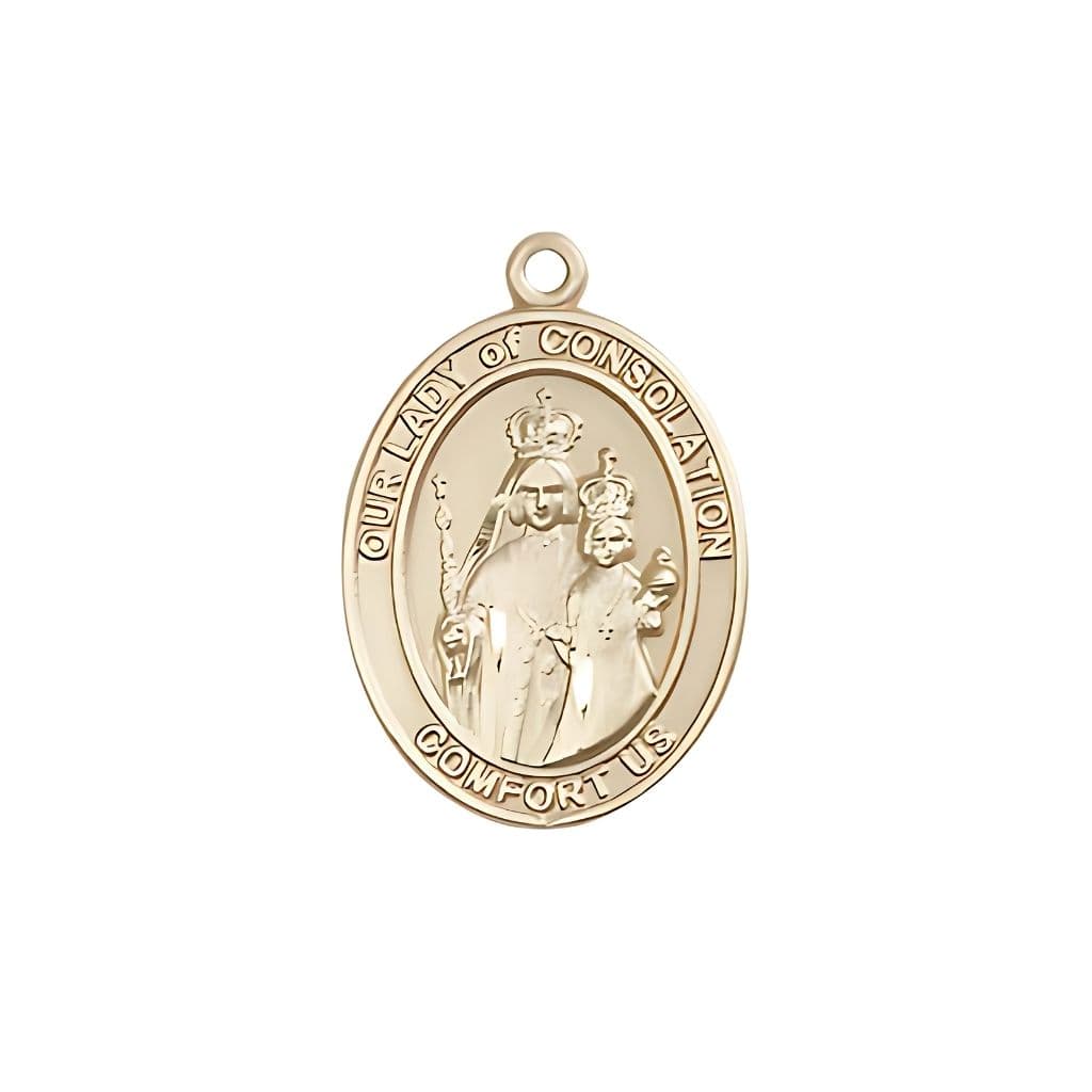 Bliss Our Lady of Consolation 14kt Gold Medal, 3/4-inch,