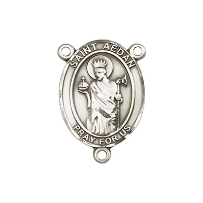St Aedan of Ferns Engravable Center Rosary Part, pewter / sterling silver / gold-filled, Bliss Manufacturing