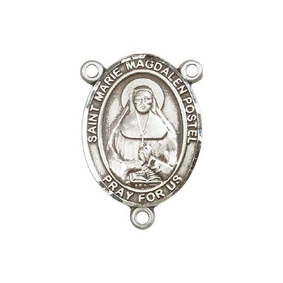 St. Marie Magdalen Postel Engravable Rosary Centerpiece, 3/4-inch, pewter / sterling silver / gold-filled, Bliss Manufacturing