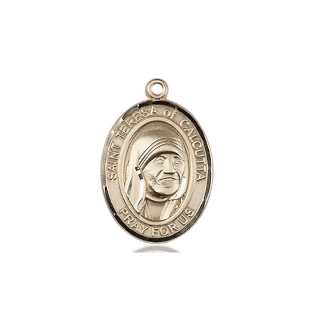 Medium Bliss 14kt Gold Saint Teresa of Calcutta Pendant,