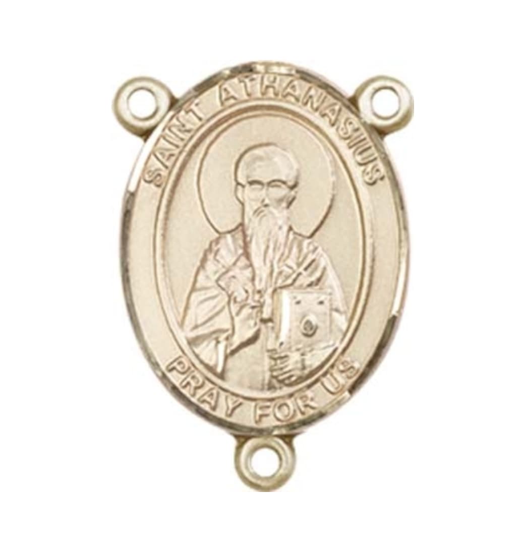 Bliss St Athanasius Engravable Gold Center Rosary Part,