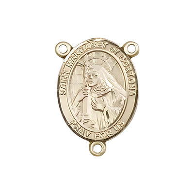 St. Margaret of Cortona Engravable Gold Rosary Centerpiece, 3/4-inch, Bliss Manufacturing