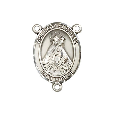 Our Lady of Olives Engravable Center Rosary Part, pewter / sterling silver / gold-filled, Bliss Manufacturing
