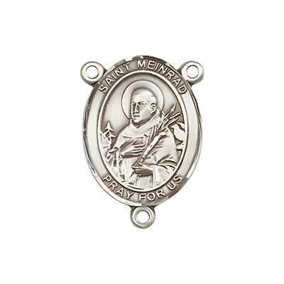 St. Meinrad of Einsiedeln Engravable Rosary Centerpiece, 3/4-inch, pewter / sterling silver / gold-filled, Bliss Manufacturing