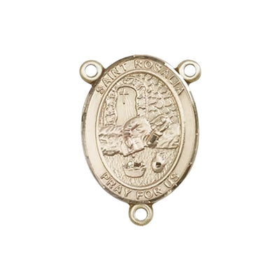 St. Rosalia Engravable Gold Rosary Centerpiece, Measures 3/4-inch by 1/2-inch, Bliss Manufacturing
