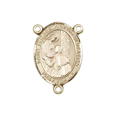 St Elizabeth of the Visitation Engravable Gold Center Rosary Part, Bliss Manufacturing