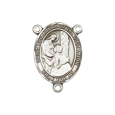 St Elizabeth of the Visitation Engravable Center Rosary Part, pewter / sterling silver / gold-filled, Bliss Manufacturing