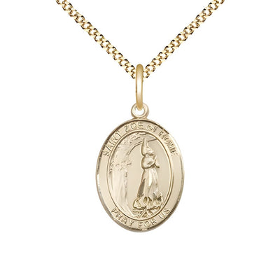 St. Zoe of Rome Gold-filled Oval Engravable Medal with Gold-plated Chain, Medal Measures 3/4-inch tall by 1/2-inch wide, Bliss Manufacturing