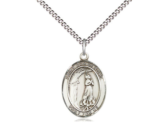 Bliss St Zoe of Rome Pewter Oval Medal Necklace