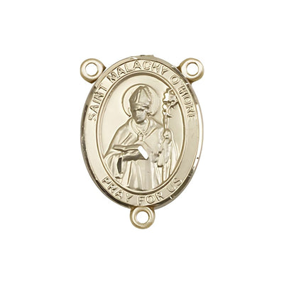 St. Malachy O'More Engravable Gold Rosary Centerpiece, 3/4-inch, Bliss Manufacturing