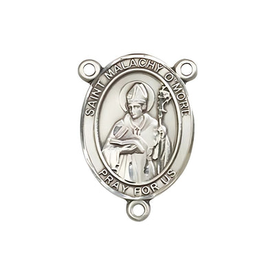 St. Malachy O'More Engravable Rosary Centerpiece, 3/4-inch, pewter / sterling silver / gold-filled, Bliss Manufacturing