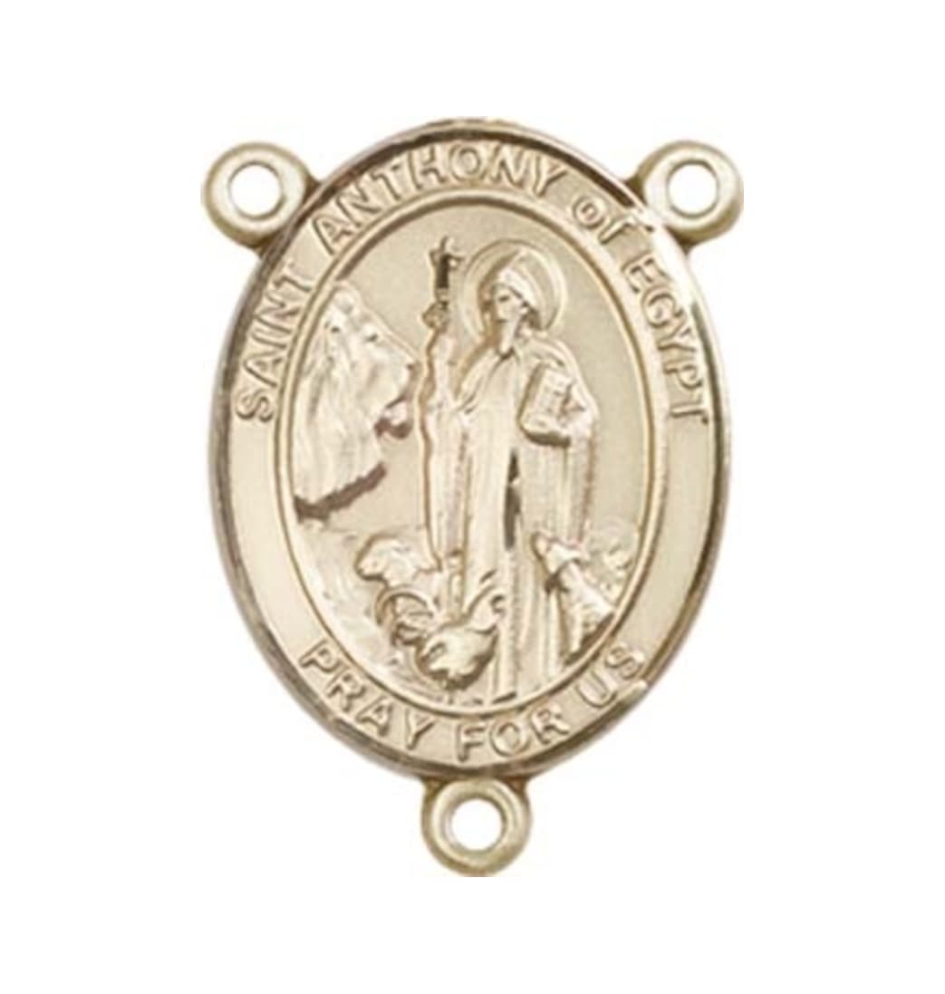 Bliss St Anthony of Egypt Engravable Gold Center Rosary Part,