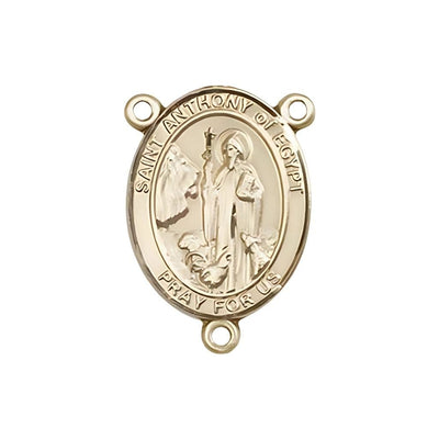 St Anthony of Egypt Engravable Gold Center Rosary Part, Bliss Manufacturing