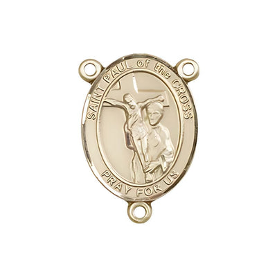 St. Paul of the Cross Engravable Gold Rosary Centerpiece, 3/4-inch tall by 1/2-inch wide, Bliss Manufacturing