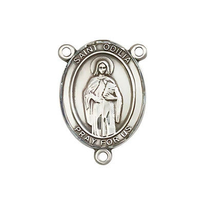 St. Odilia Engravable Silver Rosary Centerpiece, Measures 3/4-inch tall by 1/2-inch wide, Bliss Manufacturing