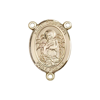 St Christina the Astonishing Engravable Gold Center Rosary Part, Bliss Manufacturing