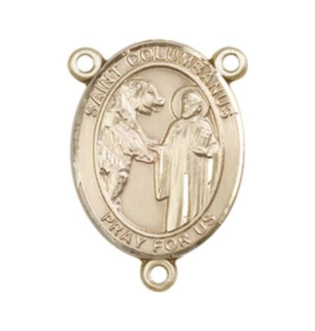 Bliss St Columbanus Engravable Gold Center Rosary Part,