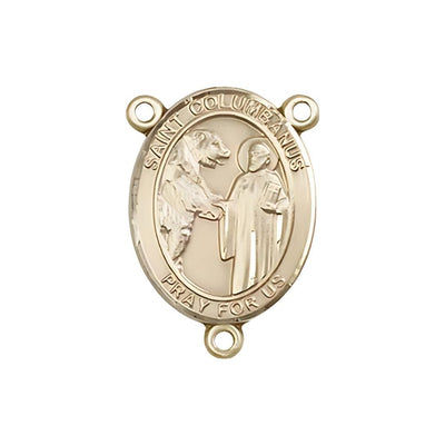 St Columbanus Engravable Gold Center Rosary Part, Bliss Manufacturing