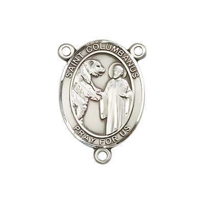St Columbanus Engravable Center Rosary Part, pewter / sterling silver / gold-filled, Bliss Manufacturing