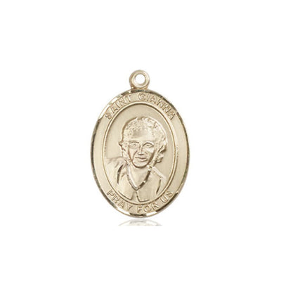 St Gianna Beretta Molla 14kt Gold Oval Medium Medal, Bliss Manufacturing