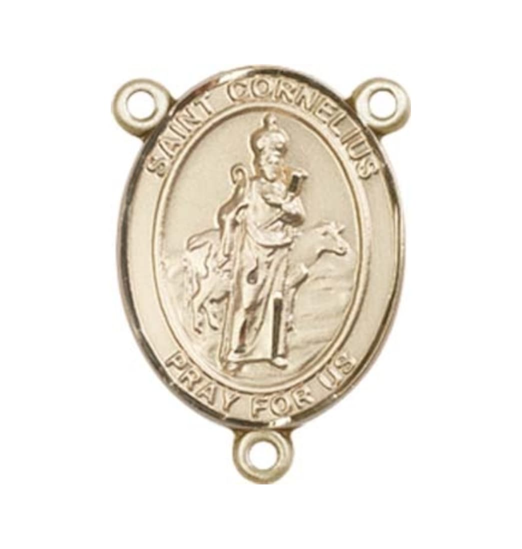 Bliss St Cornelius Engravable Gold Center Rosary Part,