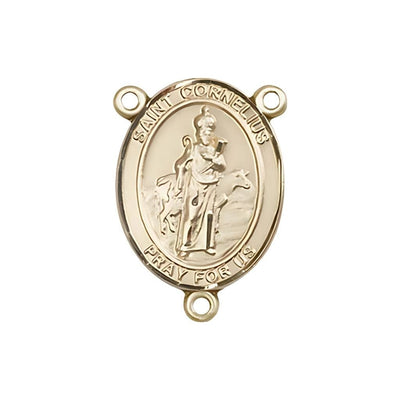 St Cornelius Engravable Gold Center Rosary Part, Bliss Manufacturing