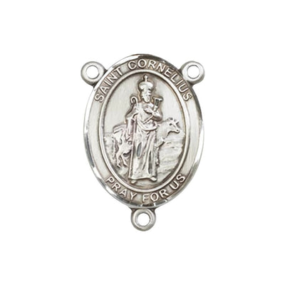 St Cornelius Engravable Center Rosary Part, pewter / sterling silver / gold-filled, Bliss Manufacturing