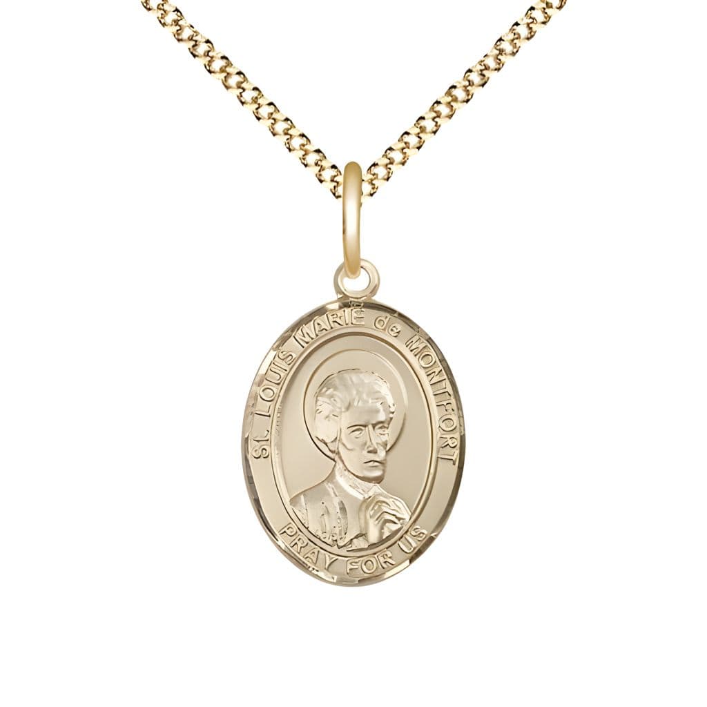 Bliss St. Louis Marie de Montfort Gold-filled Oval Engravable Medal