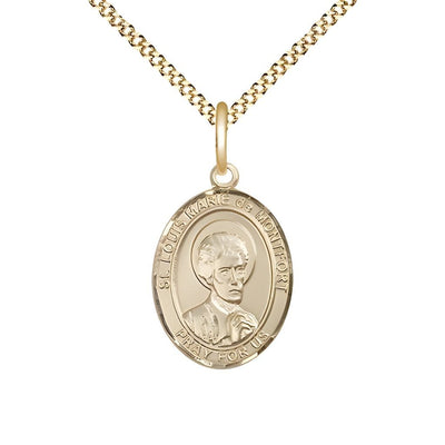 St. Louis Marie de Montfort Gold-filled Oval Engravable Medal (view 3), Bliss Manufacturing