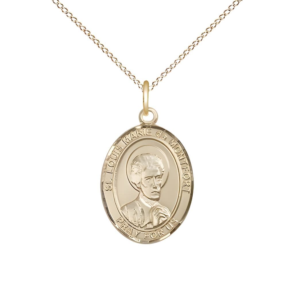 Bliss St. Louis Marie de Montfort Gold-filled Oval Engravable Medal