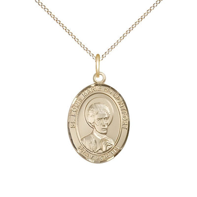 St. Louis Marie de Montfort Gold-filled Oval Engravable Medal (view 4), Bliss Manufacturing