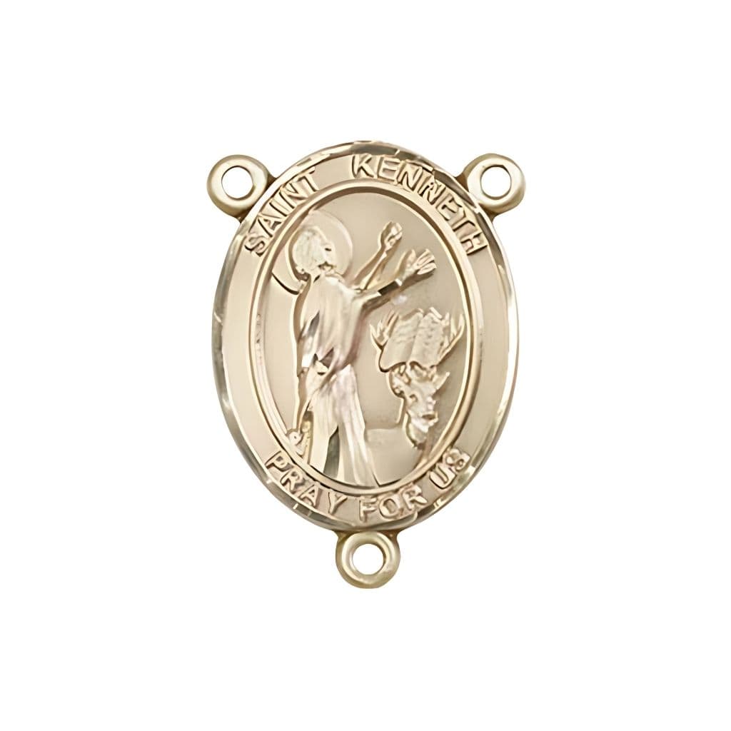 Bliss St. Kenneth Engravable Rosary Centerpiece in Gold, 3/4-inch,